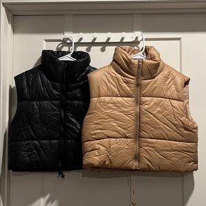 Black and Tan Puffer Vest Bundle, SIZE S
